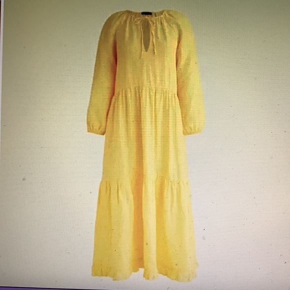 J Crew Long Sleeve Tiered Linen Dress NWT Size L-XL - Picture 4 of 7